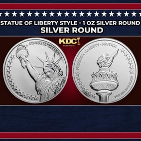 Statue of Liberty Style - 1 oz Silver Round Round