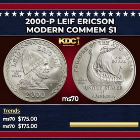 2000-P Leif Ericson Modern Commem Dollar $1 ms70 SEGS