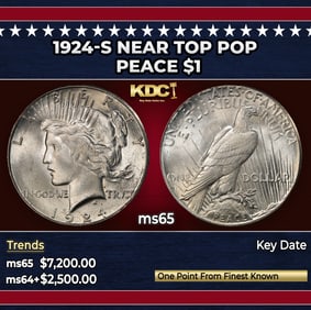 1924-s Peace Dollar Near Top Pop $1 ms65 SEGS