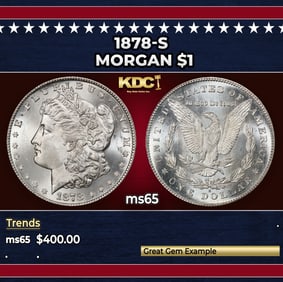 1878-s Morgan Dollar $1 Grades ms65