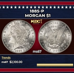 1885-p Morgan Dollar $1 ms67 SEGS