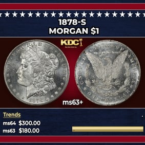 1878-s Morgan Dollar $1 Grades ms63+