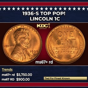 1936-s Lincoln Cent TOP POP! 1c ms67+ rd SEGS