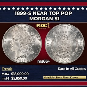 1899-s Morgan Dollar Near Top Pop $1 ms66+ SEGS
