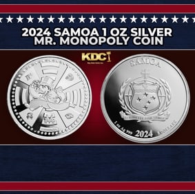 2024 Samoa 1 oz Silver Mr. Monopoly Coin Round