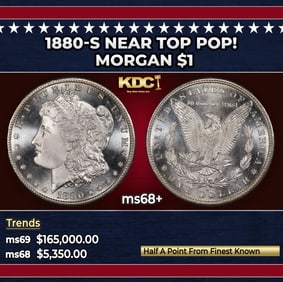 1880-s Morgan Dollar Near Top Pop! $1 ms68+ SEGS
