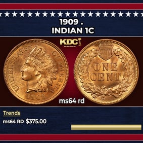 1909 Indian Cent . 1c Grades ms64 rd