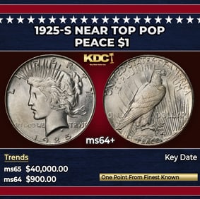 1925-s Peace Dollar Near Top Pop $1 ms64+ SEGS