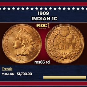 1909 Indian Cent 1c ms66 rd SEGS