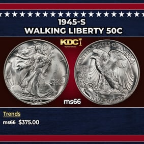 1945-s Walking Liberty Half Dollar 50c Grades ms66