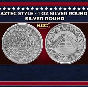 Aztec Temple - 1 oz Silver Round Round