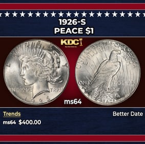 1926-s Peace Dollar $1 Grades ms64