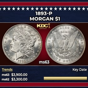 1893-p Morgan Dollar $1 ms63 USCG