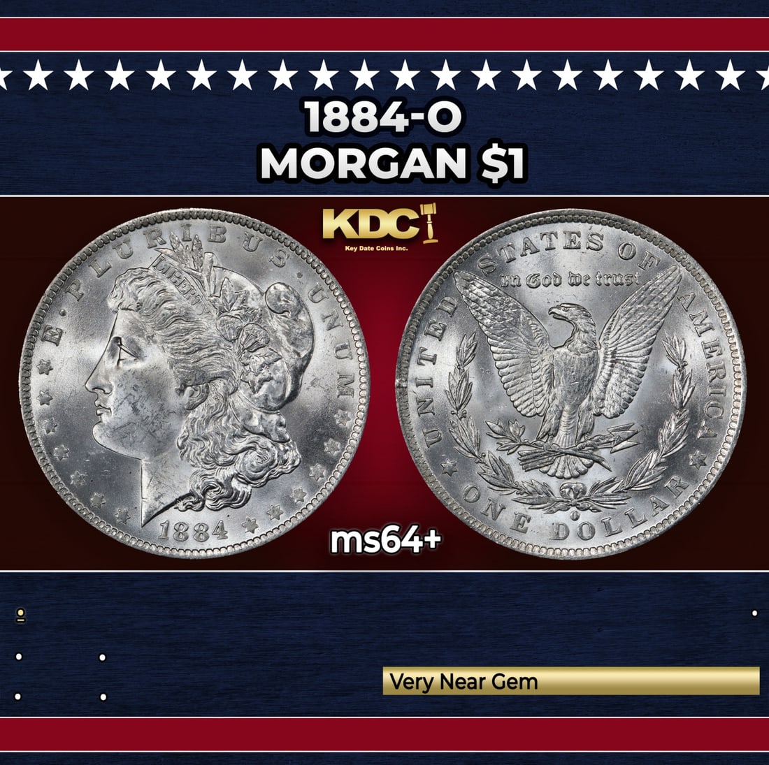 1884-o Morgan Dollar $1 Grades ms64+ (1 of 3)