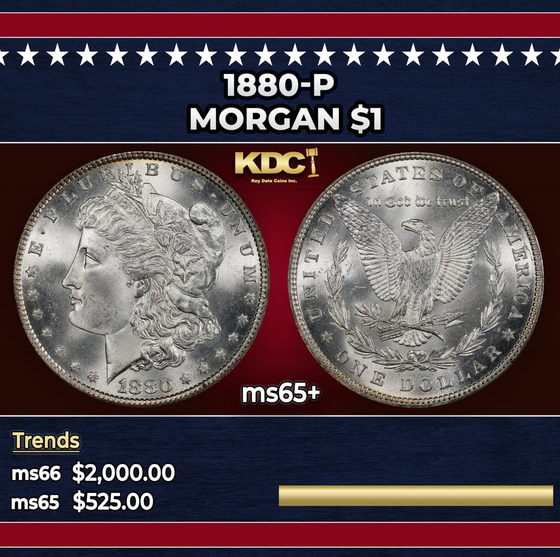 1880-p Morgan Dollar $1 Grades ms65+: 1880-p Morgan Dollar $1 Grades ms65+.