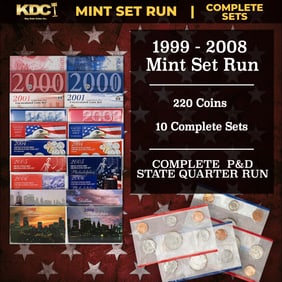 1999-2008 Full Mint Set Run - 220 Coins, 10 Complete Sets 10 Complete Sets