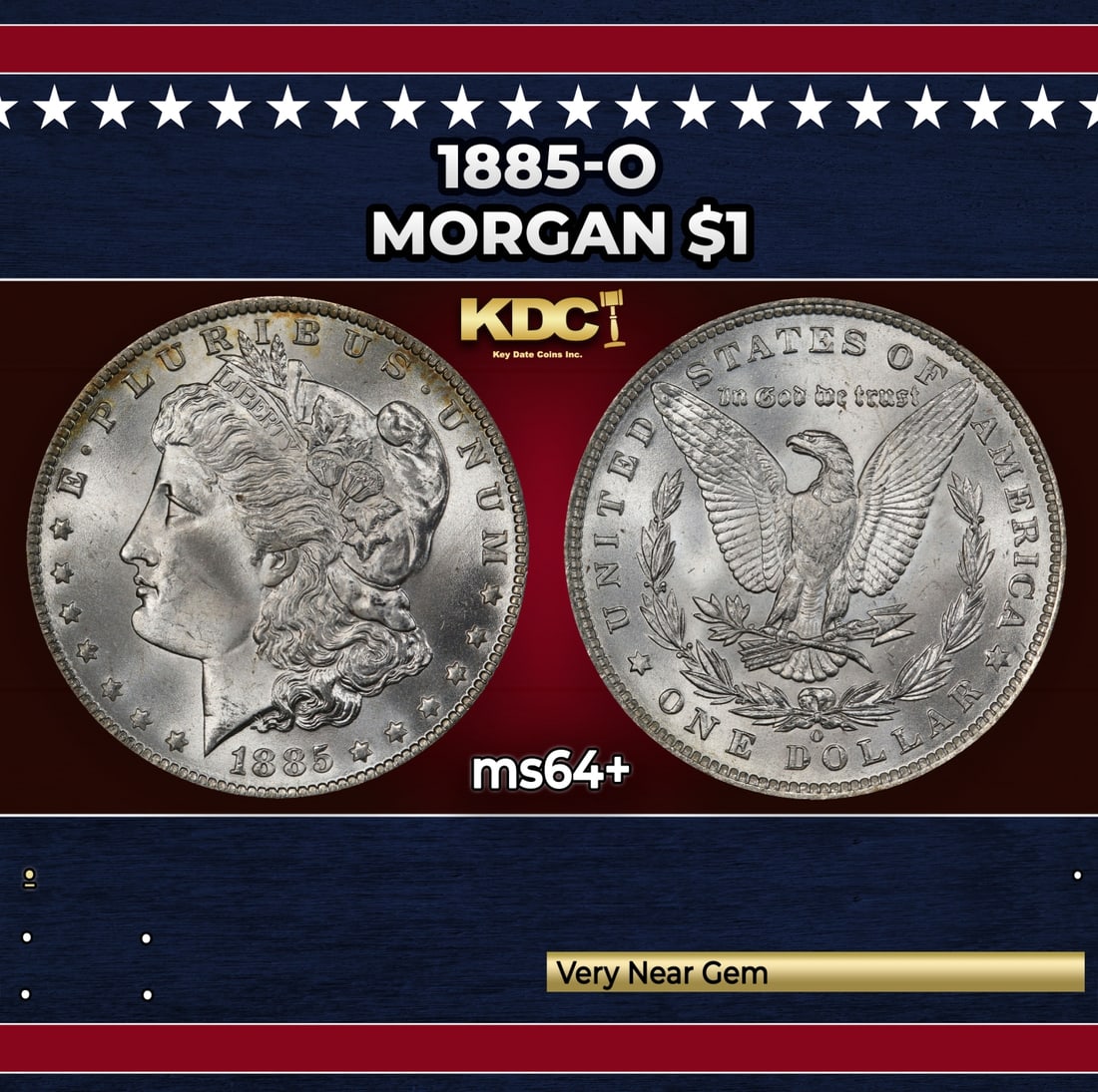 1885-o Morgan Dollar $1 Grades ms64+ (1 of 3)