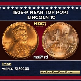 1926-p Lincoln Cent Near Top Pop! 1c ms67 rd SEGS