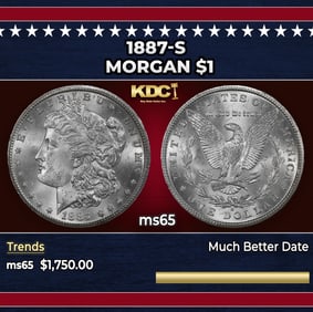 1887-s Morgan Dollar $1 ms65 SEGS