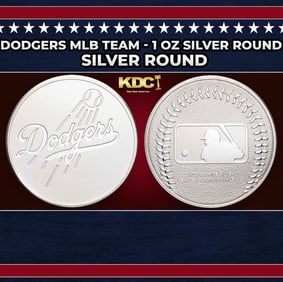 Dodgers MLB Team - 1 oz Silver Round Round