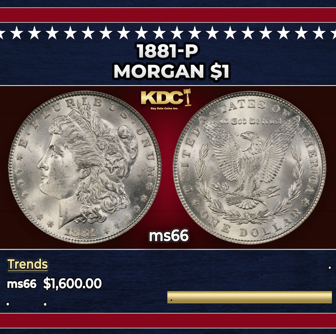 1881-p Morgan Dollar $1 ms66 SEGS: 1881-p Morgan Dollar $1 ms66 SEGS.