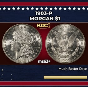 1903-p Morgan Dollar $1 Grades ms63+