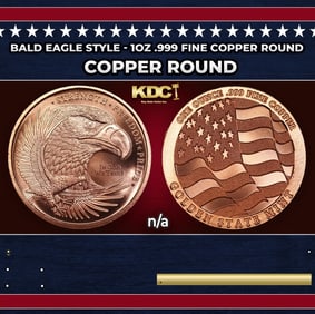 Bald Eagle Style - 1oz .999 Fine Copper Round