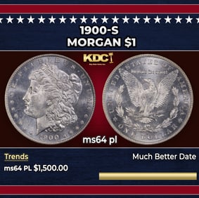 1900-s Morgan Dollar $1 ms64 pl SEGS