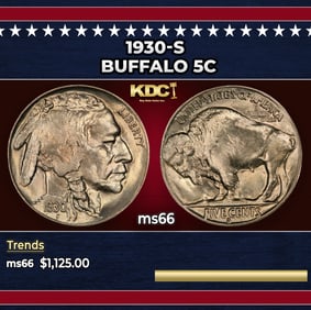 1930-s Buffalo Nickel 5c ms66 SEGS