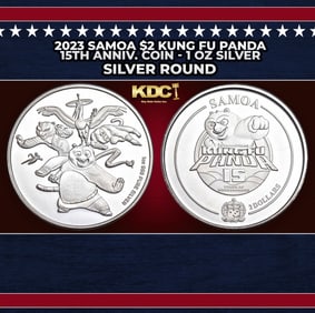 2023 Samoa $2 Kung Fu Panda 15th Anniv. Coin - 1 oz Silver Round Round