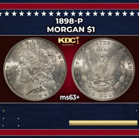 1898-p Morgan Dollar $1 Grades ms63+