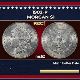 1902-p Morgan Dollar $1 Grades ms62