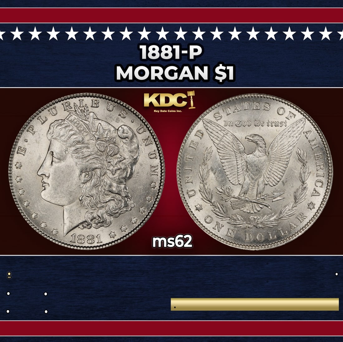 1881-p Morgan Dollar $1 Grades ms62: 1881-p Morgan Dollar $1 Grades ms62.
