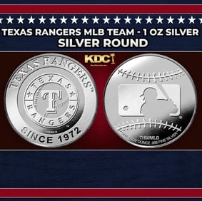 Texas Rangers MLB Team - 1 oz Silver Round Round