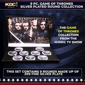 9 Coin Game of Thrones Silver Plated Round Collection
