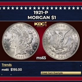 1921-p Morgan Dollar $1 Grades ms65