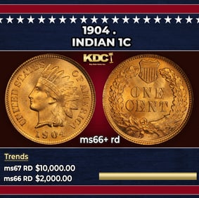 1904 Indian Cent . 1c ms66+ rd SEGS