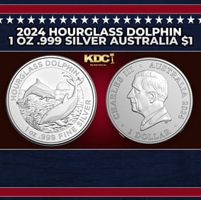 2024 Hourglass Dolphin 1 oz .999 Silver Australia $1 Round