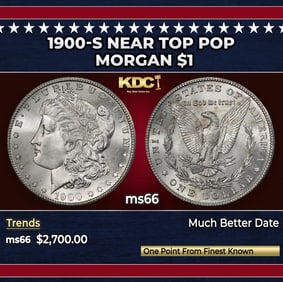 1900-s Morgan Dollar Near Top Pop $1 ms66 SEGS