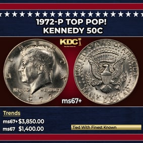 1972-p Kennedy Half Dollar TOP POP! 50c ms67+ SEGS