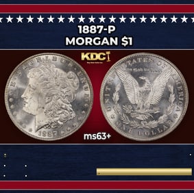 1887-p Morgan Dollar $1 Grades ms63+