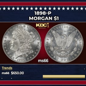 1898-p Morgan Dollar $1 Grades ms66