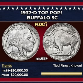 1937-d Buffalo Nickel TOP POP! 5c ms68+ SEGS