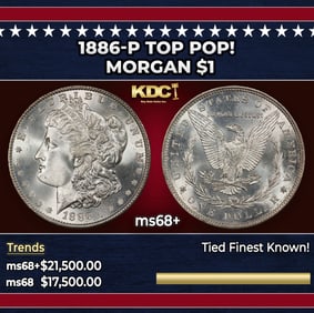 1886-p Morgan Dollar TOP POP! $1 ms68+ SEGS