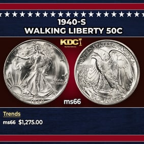 1940-s Walking Liberty Half Dollar 50c ms66 SEGS