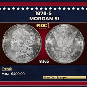 1878-s Morgan Dollar $1 Grades ms65