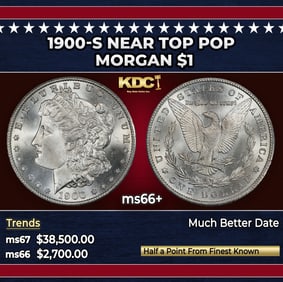 1900-s Morgan Dollar Near Top Pop $1 ms66+ SEGS