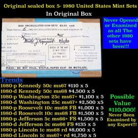 Original sealed box 5- 1980 United States Mint Sets