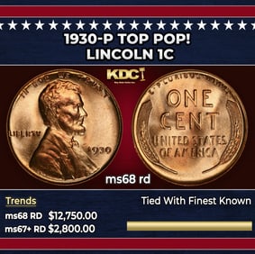 1930-p Lincoln Cent TOP POP! 1c ms68 rd SEGS