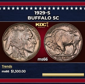 1929-s Buffalo Nickel 5c ms66 SEGS